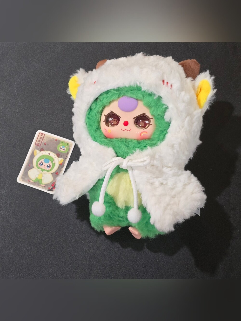 Baby Three Im Not A Warrior Frog with Sheep Cape Design Face & Eyes